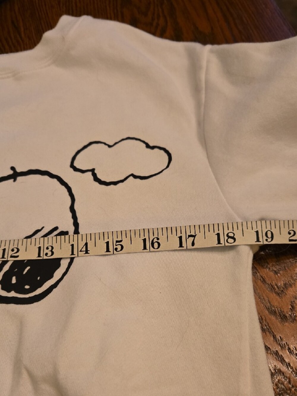 Peanuts White Sweatshirt with Black Snoopy Illustration - Picture 7 of 8